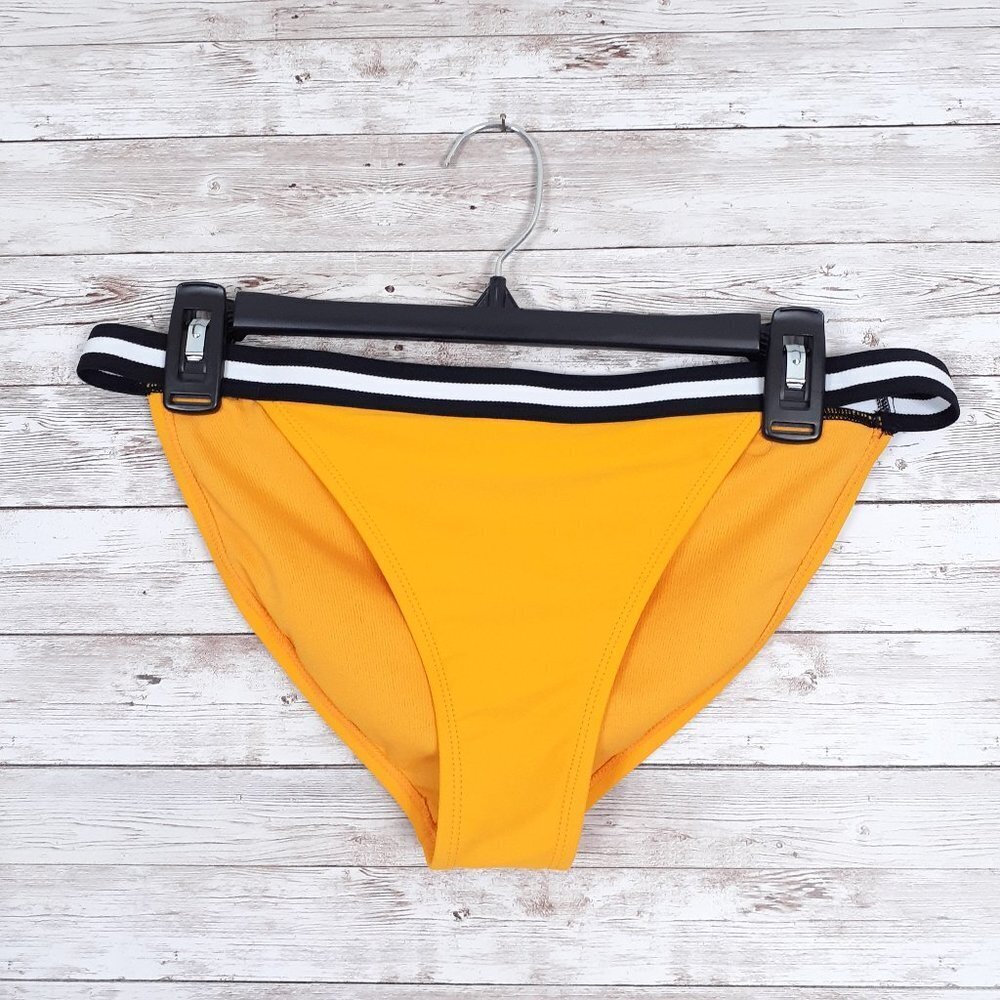 Nwot Malibu Womens Bikini Swim Bottom L Yellow Black 328